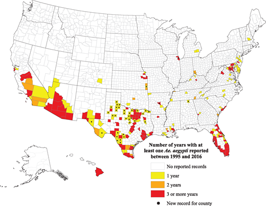 map of mosquitoes january 1995